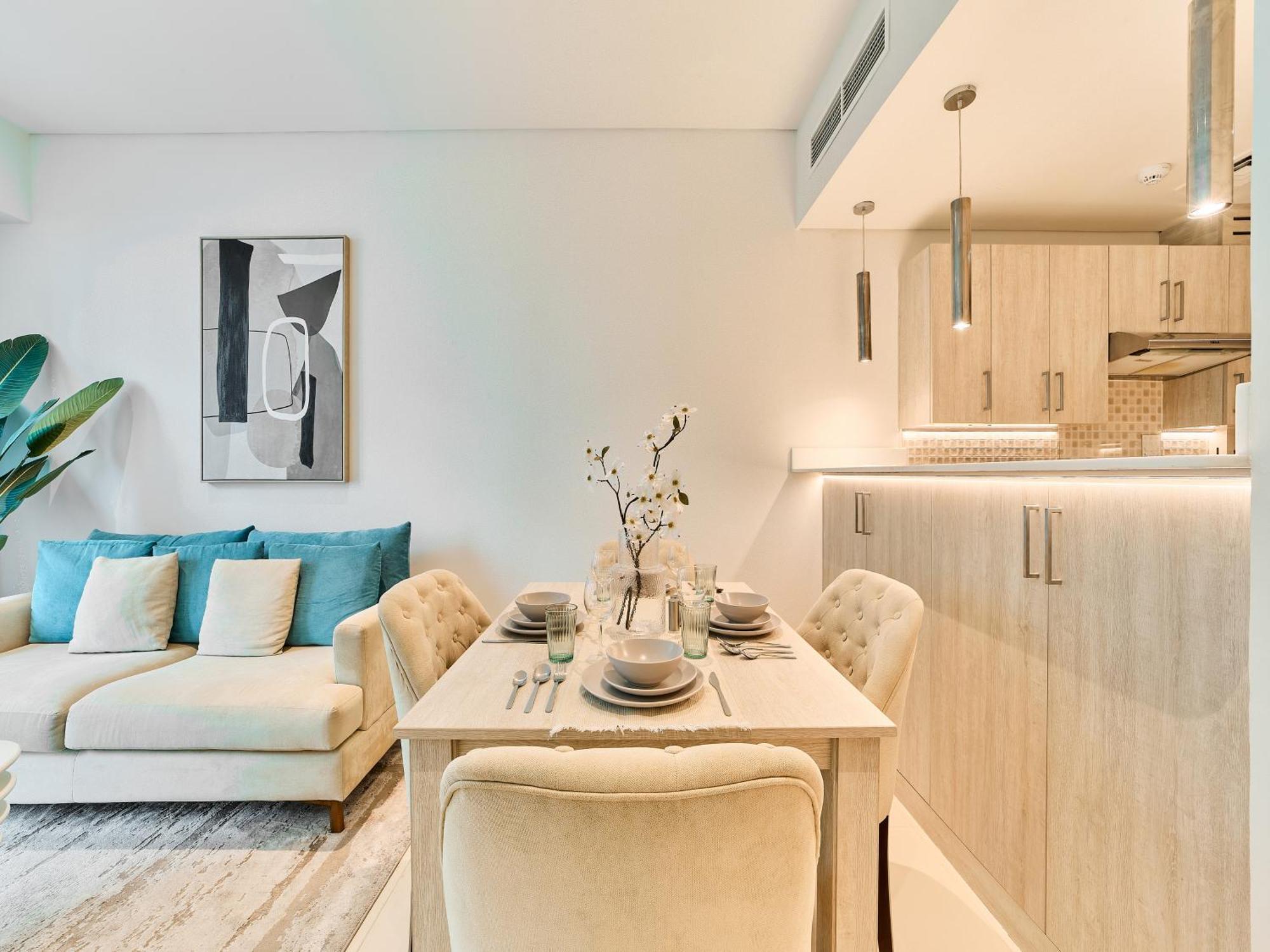 First Class Apartments In Seven Palm With Direct Access To The West Palm Beach And Nakheel Mall Dubaj Pokoj fotografie